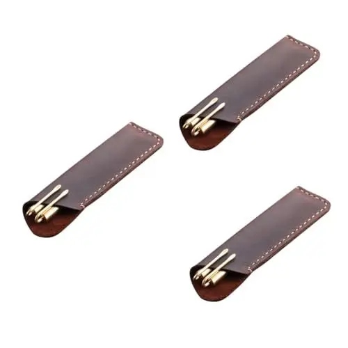 Produktbild: TOGEVAL 3St Stiftetui aus Leder ledermäppchen für stifte stift aufbewahrung stifttasche pencil cases Aufbewahrungstasche für Stifte Stiftetuihalter Stiftebeutel zum Verschenken Stifthalter