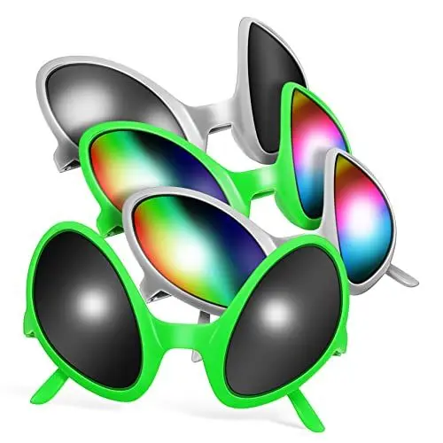 Produktbild: TOGEVAL 4 Stück Außerirdische Brille Roboter Brille Wackelaugen Brille Komische Sonnenbrille Lustige Kostümbrille Stirnband Für Erwachsene Mit Alien-brille Kostüm Kinderbrille Zubehör Abs