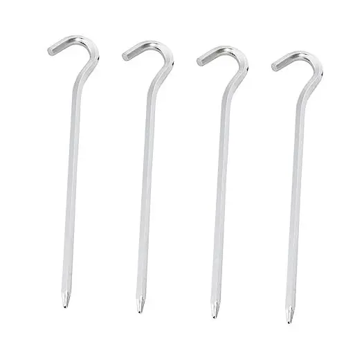 Produktbild: TOGEVAL 4 Stück Outdoor Zeltpfähle Aus Aluminiumlegierung Langlebige Tischset Nägel Hintergrundpfähle Für Camping Und Garten Leicht Und Robust
