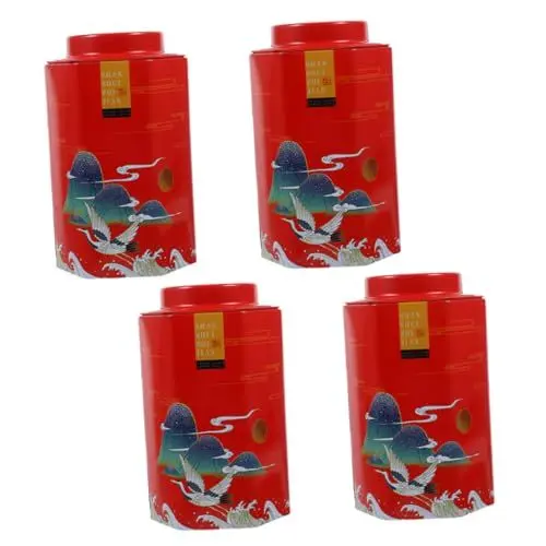 Produktbild: TOGEVAL 4 Stück Teedose Leere Kaffee-Tee-kanister Zuckerdose Kaffee-Tee-blechdose Luftdichte Konservendosen Tee Blechdose Teekanister Für Losen Tee Teebehälter Weißblech Rot