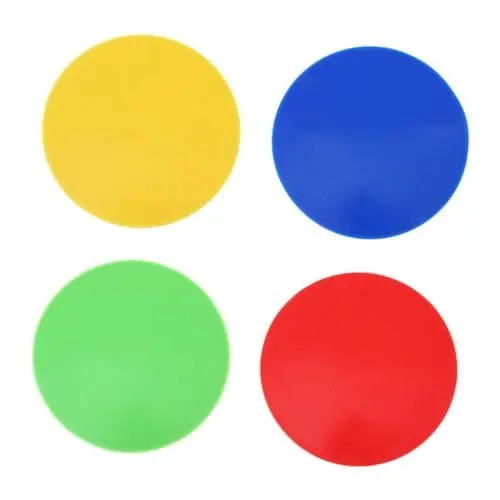 Produktbild: TOGEVAL 4 Stück Wahrzeichen Mat Bodenflecken Punktmarkierungen Bodenpunkte Im Klassenzimmer Kreisspots Für Den Klassenzimmerboden Teppichflecken Für Klassenzimmer Markierungszeichen PVC