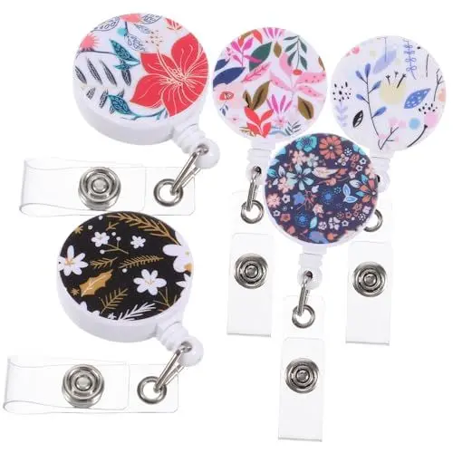 Produktbild: TOGEVAL Nursebadgereel 5 Einziehbare Ausweishalter Mit Ausweisclips Für Berufstätige