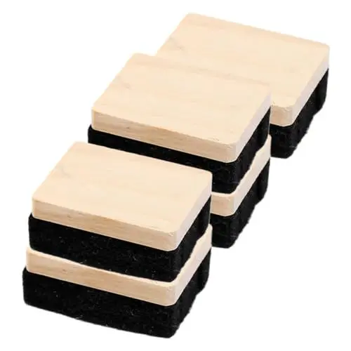 Produktbild: TOGEVAL Umweltfreundliche Tafelradierer – 5er-pack Mini-radiergummis Für Kreidetafeln Mini-kreideradierer Trockenlöschradierer – Staubfreie Tafelreiniger