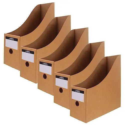 Produktbild: TOGEVAL 5st Desktop- Organisator Der Papieraufbewahrung Ordnerhalter Für Schreibtisch Tisch-stehpult Dokumentenregal Vertikaler Schreibtisch-organizer Kraftpapier Khaki