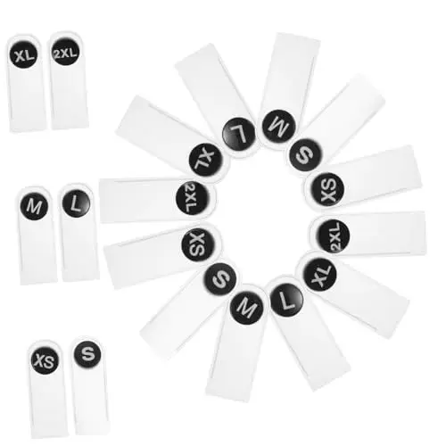 Produktbild: TOGEVAL 60St Zubehör für Konfektionsgrößen Stoffetiketten Kleidungsetiketten Creative-Größenetiketten Größenetiketten für Kleidung Kleidergrößenetiketten waschbare Größenetiketten Plastik