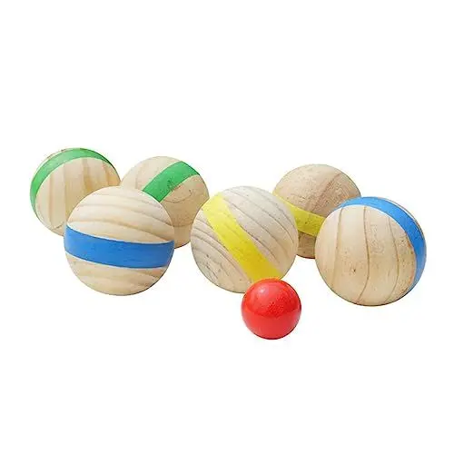Produktbild: TOGEVAL 7st Bodenkugel Outdoor-spielspielzeug Für Kinder Draußen Kinderspielzeug Boccia Im Freien Outdoor-spielsets Freizeitbälle Für Den Außenbereich Lustige Bälle Kinder Boccia Holz