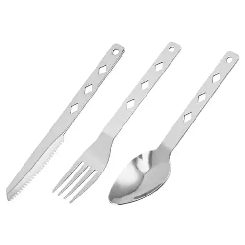 Produktbild: TOGEVAL Campingbesteck Set Klappbares Besteck Aus Edelstahl Löffel Messer Ideal Für Picknick & Outdoor Aktivitäten 1 Set