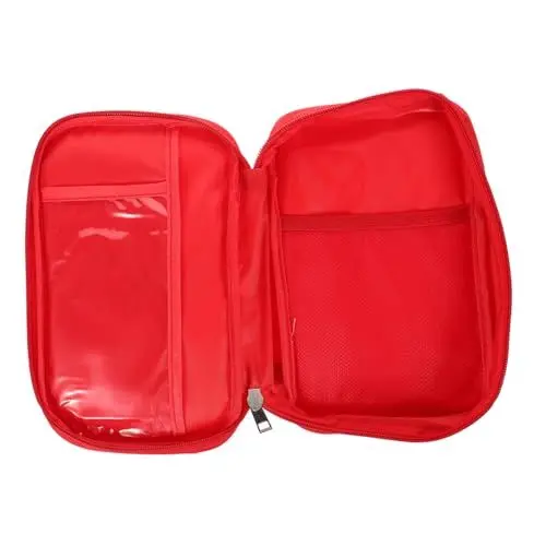 Produktbild: TOGEVAL Erste-Hilfe-Kasten wundversorgung medical kit notfallpflege medikamenten Box pillenbox Erste-Hilfe-Set Reise-Notfall-Kit Erste-Hilfe-Tasche leer Medikamentenbeutel Oxford-Stoff rot