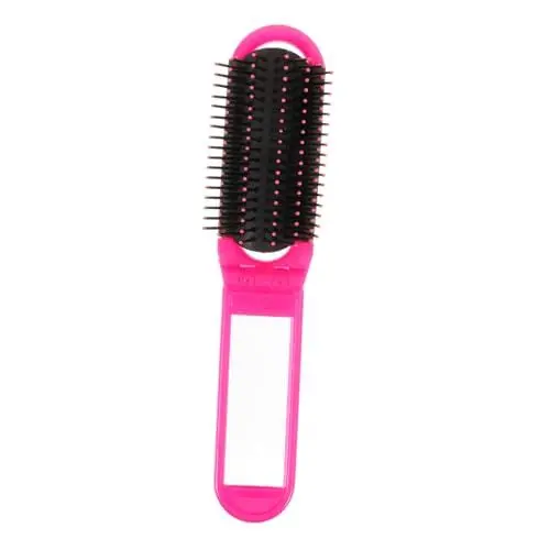 Produktbild: TOGEVAL Faltbare Haarbürste mit Spiegel Praktische Entwirrbürste für Damen und Mädchen zur Kopfhaut für Reisen Sorgt für Geschmeidiges Haar und Stylisches Styling