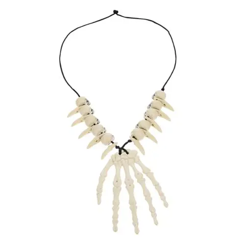 Produktbild: TOGEVAL Halloween Skelett Halskette Aus Resin Einzigartiger Knochen- Für Damen Creepy Schmuck Für Halloween-partys Leicht Sicher Für Rollenspiele Und Tägliches Tragen