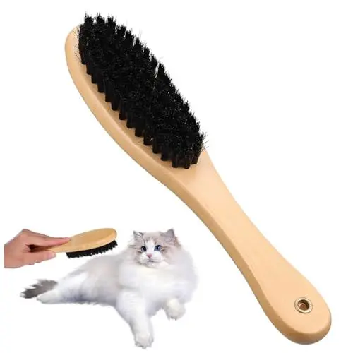 Produktbild: TOGEVAL Katzenbürste Zur Kontrolle Des Haarausfalls Holzgriff Für Schuhe Und Wäsche Einfaches Aufbewahrungsdesign