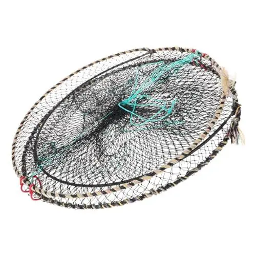 Produktbild: TOGEVAL Krabbenkäfig Meerwasserfischernetz Krebsfangnetz Bootsfischernetz Fischernetz für kleine Fische Krabbenfangnetz Langustenfalle Kescher Fischnetz Krabbennetz Krabbenfallnetz Stahl