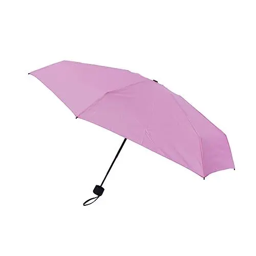Produktbild: TOGEVAL Mini 5 Fach Faltbarer Regenschirm Winddicht UV Schutz Tragbar Wasserdicht Kompakter Reiseschirm Für Regen Und Sonne Rosa