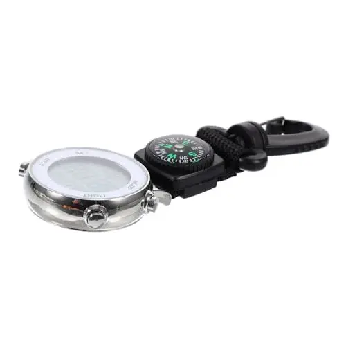 Produktbild: TOGEVAL Multifunktions-wanduhr Mehrzweck-hängeuhr Digitale Uhr Mit Karabiner Sportuhren Für Herren Taschenuhr Für Männer Uhrenarmbänder Für Herren Hängend Betrachten Silver Zinklegierung