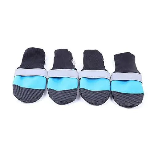 Produktbild: TOGEVAL Paar rutschfeste Hundeschuhe Hunde Schuhe Dog Shoes wasserdichte Hundeschuhe Regenstiefel Hundeschuhe kleine Hundestiefel Hunde Katzen petp Stiefel wasserdichte hundestiefel Blue
