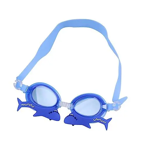 Produktbild: TOGEVAL Schwimmbrille für Jungen und Mädchen Blaues Hai-Design beschlagfreies Silikonmaterial Schwimmausrüstung für Jungen und Mädchen