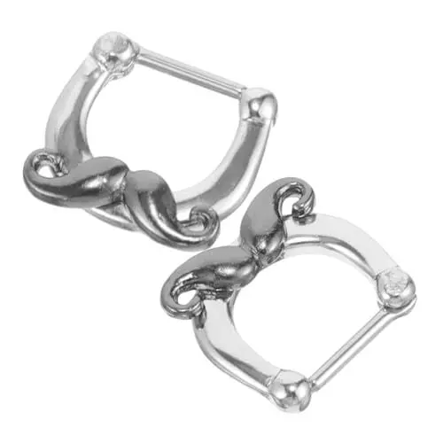 Produktbild: TOGEVAL Septum Ring Piercing 1 Paar Chirurgenstahl Nasenpiercing Schmuck Körperpiercing Schnurrbart Nasenringe Für Septum Und Nostril
