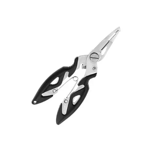 Produktbild: TOGEVAL Tragbare Angelschere Mehrzweck Angelschnurschere Rostfreier Stahl Ergonomischer Griff Präzises Schneidewerkzeug Kompakt Und Langlebig Schwarz