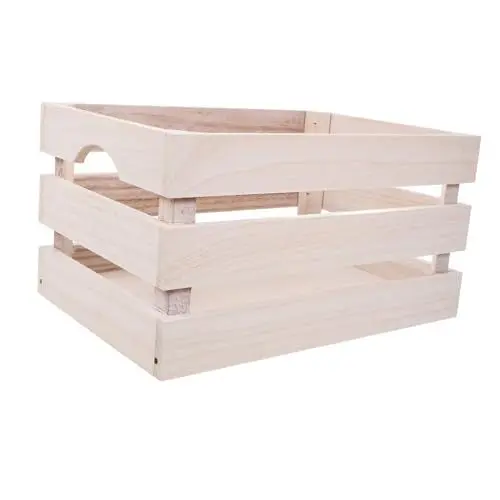 Produktbild: TOGEVAL aus Holz Milchkisten Milchkiste aus Holz Kiste anzeigen Korb aus Holz kleine Kiste Holzkisten zur Dekoration Holzkisten zum Ausstellen Bastelkiste aus Holz Beige