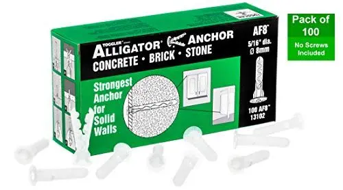 Produktbild: Toggler Kragendübel AF8 (ø Bohrloch 8 mm, für massive Baustoffe / Gipskartonplatten, Dübellänge 40 mm, 100 Stück) 13102
