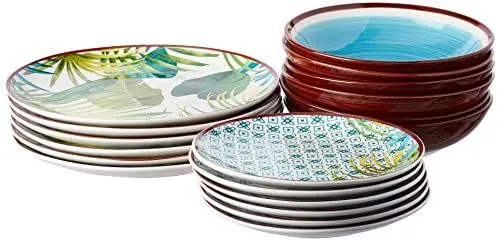 Produktbild: Tognana Jungle, Geschirrservice 18-teilig, Porzellan, mehrfarbig