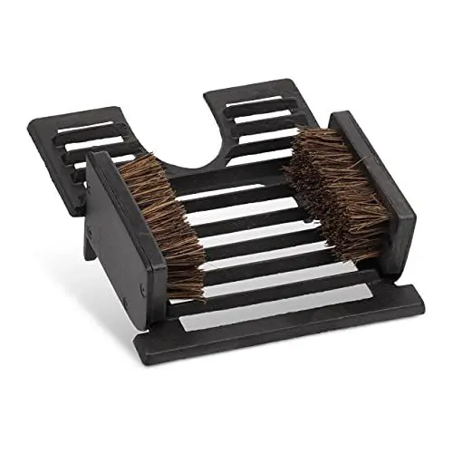 Produktbild: Relaxdays Schuhabstreifer, aus Gusseisen, mit Bürsten, Stiefelknecht, antikes Design, Außenbereich, Schuhputzer, schwarz