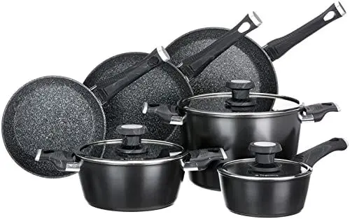 Produktbild: Tognana WS79109SPHA Sphera Topfset, Aluminium Edelstahl Glas, Schwarz