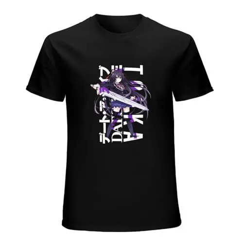 Produktbild: Tohka Yatogami Typography Date A Live Anime Top Cotton Crewneck Men's Clothing Casual Men Short-Sleeve T-Shirt Black XL