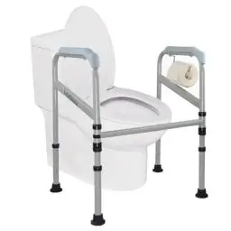 Produktbild: Toilettensitzerhöhung mit Armlehnen,Toilettenstützgestell,Aufstehhilfe Toilette Senioren,mit Höhenverstellbaren 65-86 cm,Erhöhter Toilettensitz, Erwachsene Badezimmer, Toilette Wc Aufstehhilfe