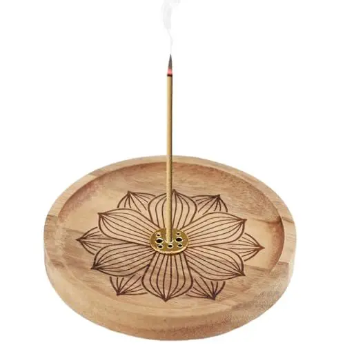 Produktbild: Toivize Räucherstäbchen Halter, Holzlotus Räucherstäbchenhalter Räucherstäbchenhalter Lotus mit Aschefänger für Meditation, Yoga und Heimdekoration