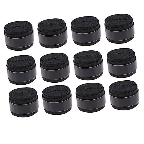 Produktbild: TOKIDNY 12 Stück Tennisschläger Overgrips rutschfest Und Saugfähig Schweißband Griffbänder Unisex Tenniszubehör Für Schläger Schwarz