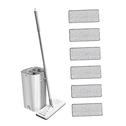 Produktbild: TOKIDNY 1 Satz Mopp Wischeimer-kit Wischset Für Zu Hause Wischmop Handbesen Handgehaltener Staubwischer Putzeimer Flacher Bodenwischer Kehrmaschine Boden Nass Wischen Superfeine Faser