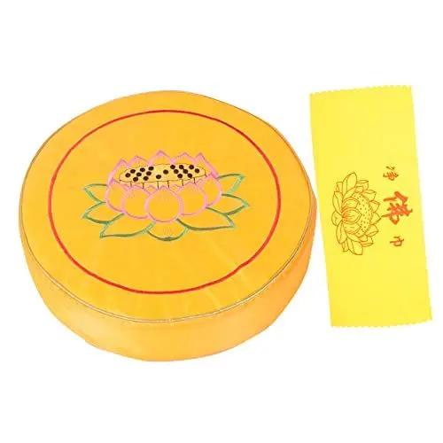 Produktbild: TOKIDNY 1 Satz Yoga-Kissen Sitzkissen Mit Bodenkissen Für Erwachsene Lotus- Runde Meditationsmatte Lotusblumendekor Gebetsteppich Für Zuhause Böhmisches Ahnenhalle Stoff Yellow