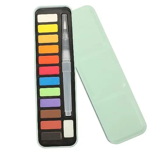 Produktbild: TOKIDNY 1 Schachtel Aquarellfarben Set für Künstler Farben Tragbarem Metallkasten Malzubehör für Anfänger und Fortgeschrittene Mischkarte für Farbgestaltung