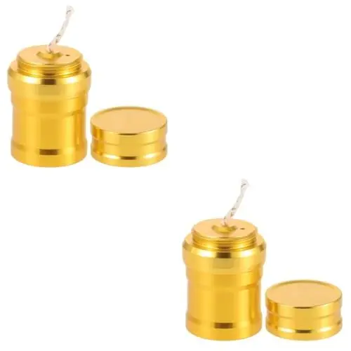 Produktbild: TOKIDNY 2St Mini-Alkohollampe Bunsenbrenner Mini-Heizung Mini Herd Picknick-Brenner tragbarer Brenner draussen Werkzeug Tragbarer Spiritusbrenner Tragbarer Alkoholerhitzer Aluminium Golden