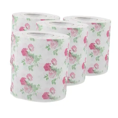 Produktbild: TOKIDNY 4rollen Sanftes Toilettenpapier Mit Mottoparty Seidenpapier Für Home Office Badezimmer Und Tischdekoration