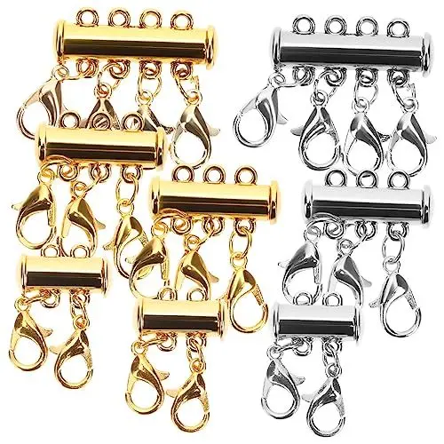 Produktbild: TOKIDNY 8st Schmuck Magnetschnalle Halskette Schichtung Trennzeichen Magnetischer Kettenverschluss Kettenverschlüsse Für Lagenlook Magnetische Halskette Kettenverbinder Legierung