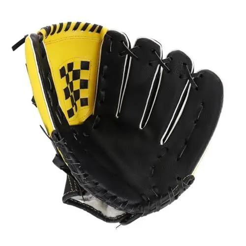 Produktbild: TOKIDNY Baseballhandschuh Für Erwachsene Und Kinder Praktischer Und Langlebiger Softballhandschuh 1 Stück Gelb Schwarz