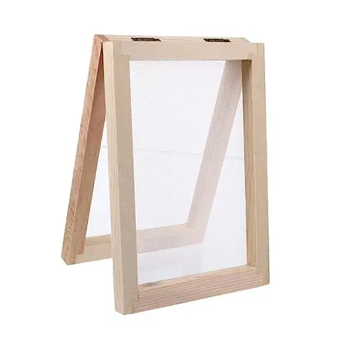 Produktbild: TOKIDNY Doppelter Papier Rahmen Deckle-Druckrahmen Rahmen zur Papierherstellung Zierrahmen Siebdruckrahmen Papierherstellung Rahmen Bildschirm basteln aus Papier Bastelrahmen hölzern Beige