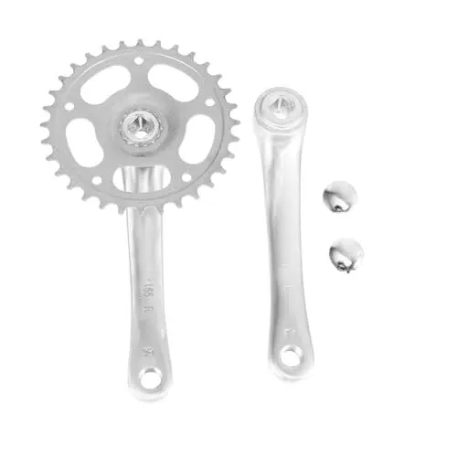 Produktbild: TOKIDNY Einzelring Fahrradkurbeln Kit Kurbelgarnitur Fahrradzubehör Mit Kettenrad Für Mountainbike Und Rennrad Leichtes Aluminium Schwarz 1 Satz