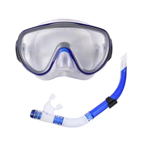Produktbild: TOKIDNY Komplett Trockene Schnorchelmasken Set Für Erwachsene Schnorchelmaske Khroom Pro Schnorchelhalter Clip Schnorchelset Erwachsene