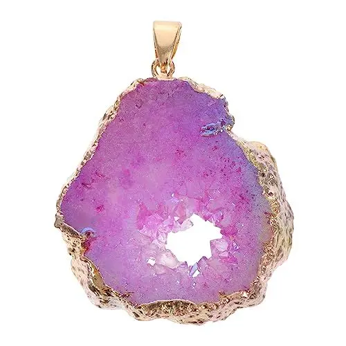 Produktbild: TOKIDNY Dekorative Agate Für Schmuck Natürliche Unregelmäßige Kristallstücke Mit Goldfarbener Umrandung Farbton Zubehör Für Basteln