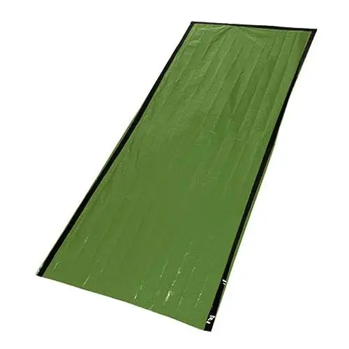 Produktbild: TOKIDNY Outdoor Notfallschlafsack Grün Für Camping Und Survival Ultraleicht Mit Geringem Packmaß Wärmende Thermodecke Für Herbst Und Winter Picknick Pad Tragetasche Inklusive