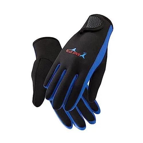 Produktbild: TOKIDNY Tauchhandschuhe Für Männer Und Frauen UV Schutz Und Kratzschutz Ideal Zum Schnorcheln Tauchen Mit Sonnenschutzmittel Größe L Blauer Balken