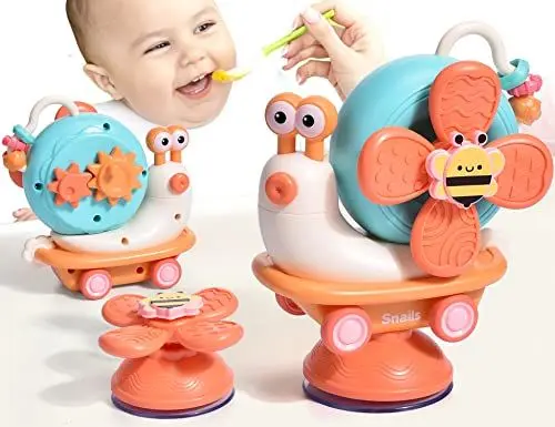 Produktbild: Hochstuhl Saugnapf Spielzeug für Baby 6 Monate, Montessori Baby‘s Spielzeug 6-18 Monate, Aktivität Spielzeug Kinder mit Saugnäpfen, Geschenk Baby Mädchen 1-3 Jahr