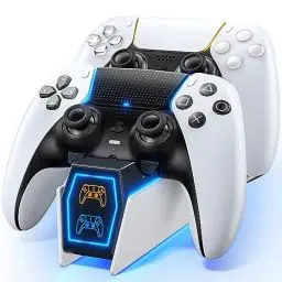 Produktbild: Tokluck PS5 Controller Ladestation, PS5 Zubehör Ladestation für PS5 Controller & Edge Controller, PS5 Ladestation Controller Schnellladung mit LED Anzeige für Playstation 5 Controller Zubehörset