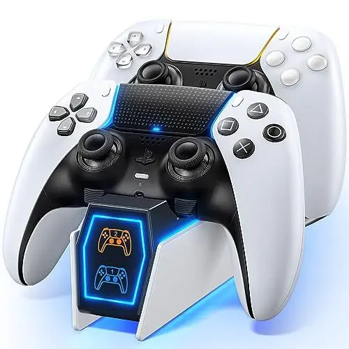 Produktbild: Tokluck PS5 Controller Ladestation, PS5 Zubehör Ladestation für PS5 Controller & Edge Controller, PS5 Ladestation Controller Schnellladung mit LED Anzeige für Playstation 5 Controller Zubehörset