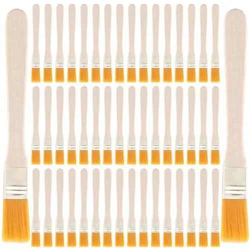 Produktbild: TOKSEO 50 Stück Lasurpinsel, Pinselset, Flachpinsel, Pinsel, Malerpinsel, Kompakt und Mäßig Groß, Geeignet für DIY, Kunstmalerei, Zeichnung, Wandfarbe, Farbe, Kreidefarbe