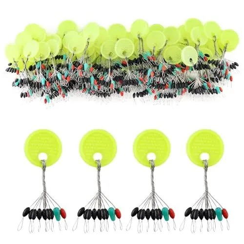 Produktbild: TOKSEO 900 Stück Gummistopper Angeln,9 in 1 Angeln Bobber Stopper,Stopper Angeln,Fishing Float Sinker Stopps,Schwarz,Blau, Rot Olivenart Posen Angeln für 10-25 LB Fisch