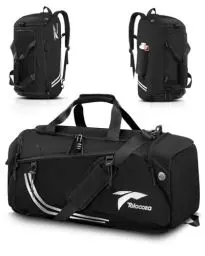 Produktbild: Tolaccea Sporttasche Herren Rucksackfunktion Groß 45L Sportrucksack mit Schuhfach Nassfach, Reisetasche Damen für Fitnessstudio Sauna Fussball Schwimmen Gym（Schwarz）